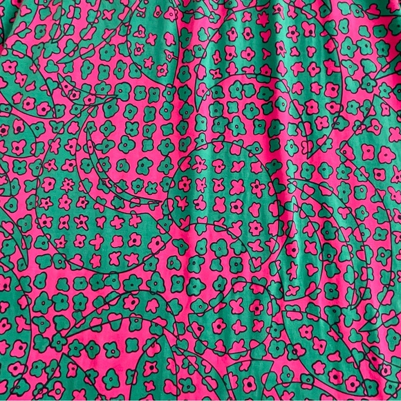 Boden Vibrant Pink & Green Floral Stretchy Maxi Dress Sz 14 Sleeveless Summer - Picture 12 of 13